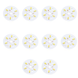 TAODAN 10PCS 40mm Diameter 3W Round Lamp Sheet Chip Circular Module SMD Bulb Light Aluminium Baseboard Panels Ceiling Light Ring Light Source for Replacing Track Light Flyway Light Flashlight