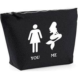 Hippowarehouse Funny Body Comparison Mermaid Versus You printed make up cosmetic wash bag 18x19x9cm