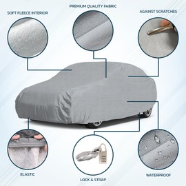 Seal Skin Cover 6 Layer PEVA Material Car Cover Waterproof All Weather, Full Exterior Covers UV Sun Protection Car Covers for Automobiles & Car Snow Cover Fit for C6 Sedan - (211" - 224")