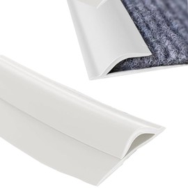 3ft Carpet to Tile Transition Strip, Self Adhesive Edging Trim, Flexible Floor Transition Strip from Carpet to Tile, Threshold Cover for Doorways with a Height Less Than 5 mm - White