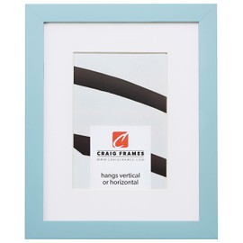 Craig Frames Confetti, 8 x 10 Inch Modern Light Blue Picture Frame Matted to Display a 5 x 7 Inch Photo