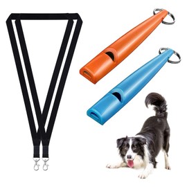 FANNAS Rütter Dog Whistle, Pack of 2 Dog Whistles with Free Whistle Band, Adjustable High Frequency, Loud and Wide Range for Effective Dog Training, Successful Dog Education, Blue/Orange