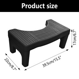 LVYKING Toilet Stool Poop Stool,Thickened Non-Slip Toilet Stool,6.7 Inch Plastic Toilet Stool for Adults and Kids,Black