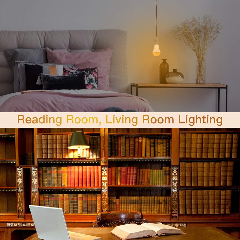 KINUR 7W A19 1800K Amber Light Bulb-Warm Light Bulbs for