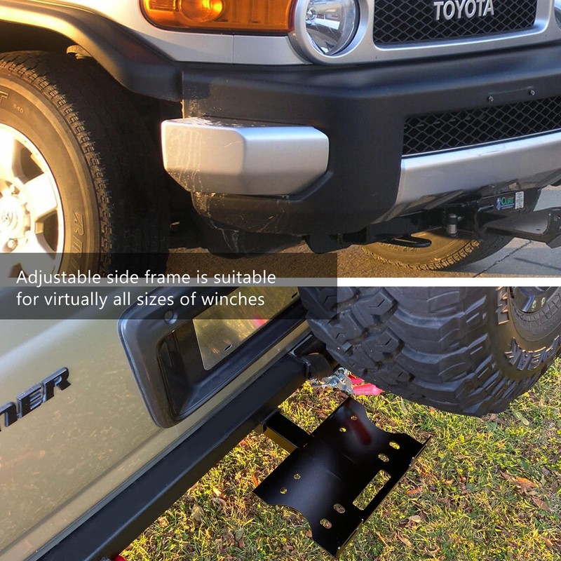 FieryRed Universal 2" Receiver Trailer Hitch Winch Mount Plate, Winch