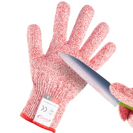 ohsuni Cut Resistant Gloves, 1 Pair, Small, Red, Food Grade, Cut Proof, Breathable, Textured Grip, Ideal for Kitchen, Oyster Shucking, Fish Filleting, Wood Carving, Gardening