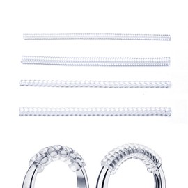 ZHEJIA Ring Adjuster, Ring Size Adjustment (Set of 4), For Ring Size Adjustment, For Resizing Loose Rings That Spin, Easy Installation, Just Wrap Around The Ring, PVC Spring Wire, Ring Stopper