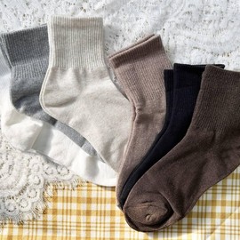 Women's Everyday Mid-Calf Socks, 3 Pairs Korean Made 22 Brown 3 Pairs 5ea