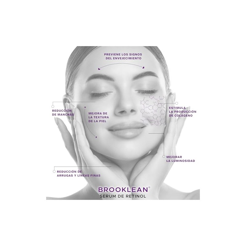 BROOKLEAN Sérum de Noche Retinol Puro. Serum Facial Anti-arrugas