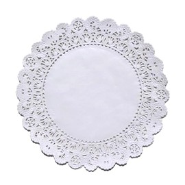 Regency Wraps - Tapetes de Encaje de Papel, Redondo de 25 cm, Paquete de 25 Unidades para decoración de Mesa, Pasteles, postres, Aperitivos para Bodas y Fiestas, Color Blanco