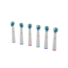 Scanpart Aufsteckbürsten, Zahnbürsten mit Farbringen zur optimalen Zahnreinigung, 6 Stück, Weiß