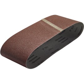 wolfcraft 3 Gewebe-Schleifbänder 100x560 mm I 1936000 I Körnung 80 I für Holz und Metall, Farbe und Lack I für Bandschleifer I Korund