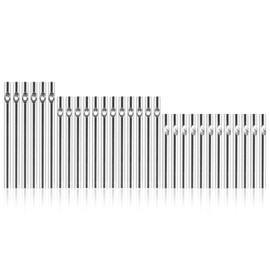 Cosmos Pack of 30 Wind Chime Tubes for Home Garden Outdoor Hanging Decorations, 3 Different Length, Silver Tone Color Solid Tubes