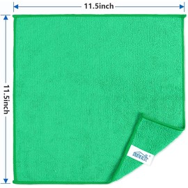 HOMEXCEL Green Microfiber Cleaning Cloth, 8 Pack Cleaning Towels for Kitchen, Lint Free, Scratch-Free, Highly Absorbent, and Reusable Cleaning Rags for