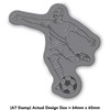 'Football Player' Rubber Stamp - Unmounted Design for Crafting &