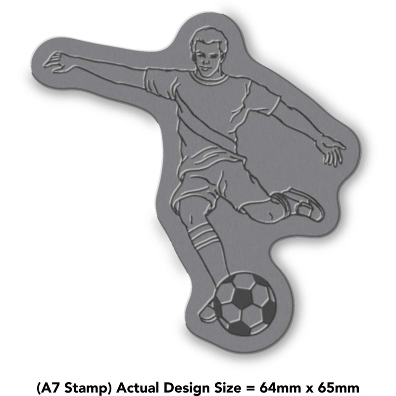 'Football Player' Rubber Stamp - Unmounted Design for Crafting &