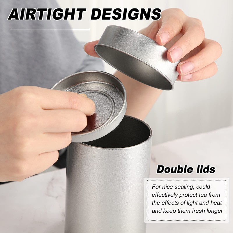10 Pack Tea Tin Canister with Airtight Double Lids 12