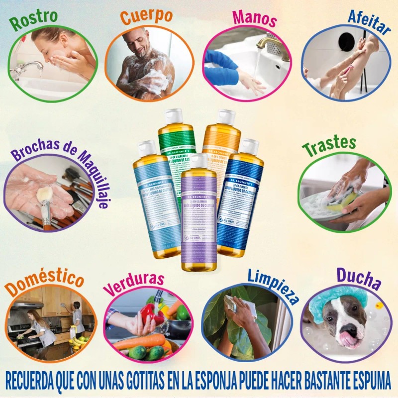 Dr. Bronners Jabón Liquido De Castilla Dr Bronner's 18en1 Sin