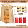 Sublaga Bread Bags with Tin Tie Tab Lock, 70 Pack