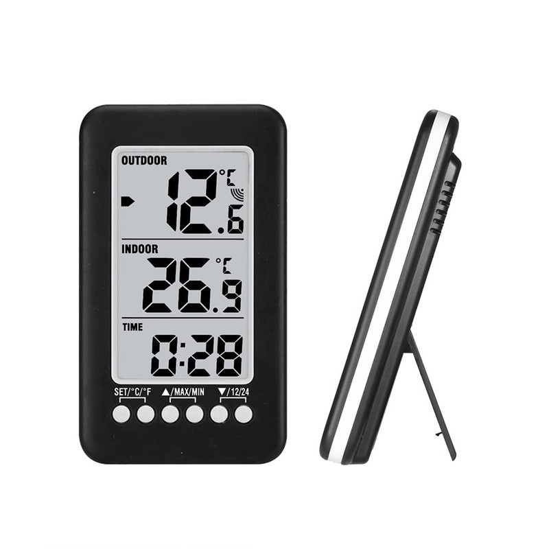 Hygrothermograph, Eacam LCD ℃/℉ Digital Wireless Indoor/Outdoor Thermometer Clock Temperature