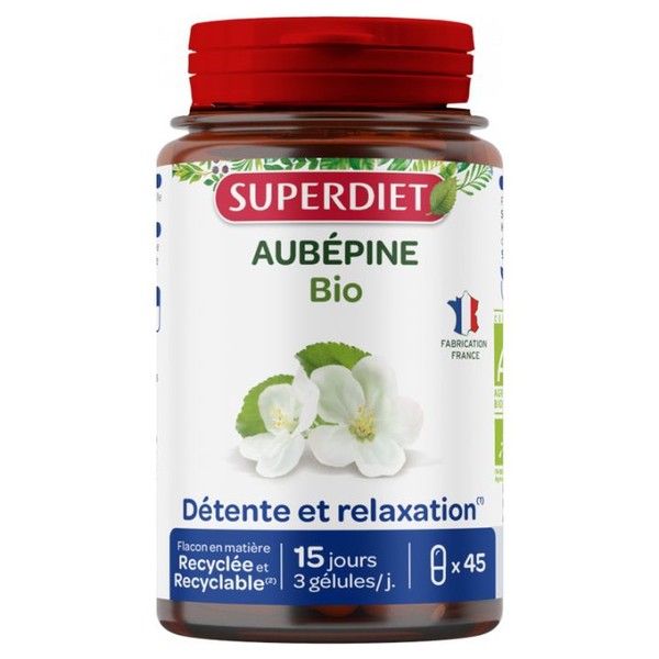 Superdiet Aubépine Bio 45 gélules