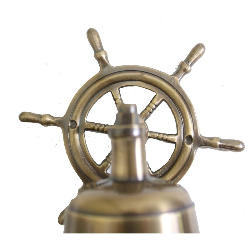 Antik 2000 Brass Bell Burnished with Steering Wheel and Cord