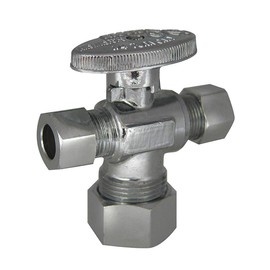 Kissler & Co Chrome Plated Quarter-Turn Supply Stop, Compression Inlet Type, 125 psi - 88-9315