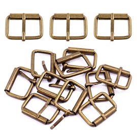 Swpeet 60Pcs Heavy Duty 5/4 Inch - 32mm Bronze Multi-Purpose Metal Roller Buckles Metal Rings for Belts Hardware Bags Ring Hand DIY Accessories Keychains Belts and Dog Leash (Bronze, 5/4 Inch)