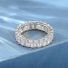 Emerald Cut Cubic Zirconia Ring 18K White Gold Plated Engagement