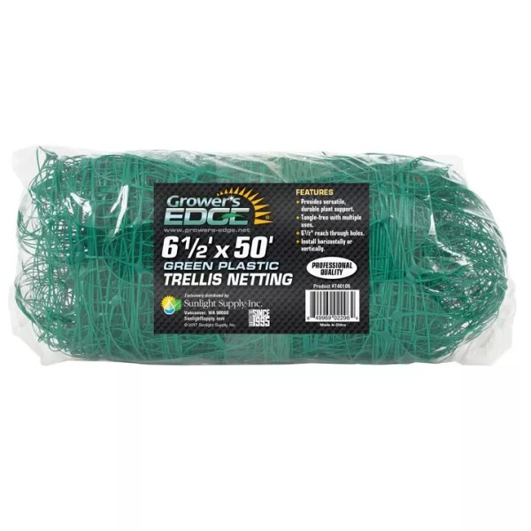 GE Grower's Edge Green Trellis Netting 6-1/2'x50'