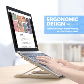 Jumkeet Laptop Stand,Foldable Portable Ventilated Desktop Laptop Holder,Universal Lightweight&Adjustable Ergonomic Tray Mount Compatible with iM(ac)/Laptop/Notebook Computer/Tablet (White)