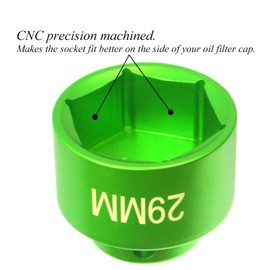 29mm socket, 29mm Oil Filter socket wrench tool.low profile 6-point 3/8" Drive fits Dodge Cummins Housing Canister Cap,suitable for also other 29MM Housing Canister Cap Removal & Installation