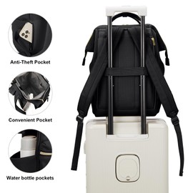 Kah&Kee Leather Backpack for Women and Men 15-inch Laptop Bag | Teacher Professional, Diaper Bag Backpack, Ideal for Work, School, Nurse, College & Travel (Buff/Camel, Medium)