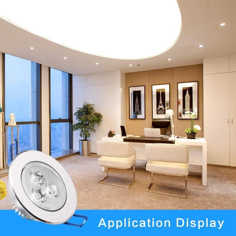 10 Pack,Pocketman 110V 3W Dimmable LED Ceiling Light Downlight,Warm White