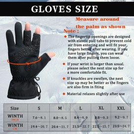 Drasry Neoprene Fishing Gloves Touchscreen 3 Cut Fingers Warm Cold Weather Waterproof Suitable for Men and Women Ice Fishing Fly Fishing Photography Motorcycle Running Shooting (Black, X-Large)