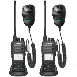 SAMCOM FPCN10A Long Range Two Way Radio with Waterproof Speaker Mic - Heavy Duty Walkie Talkies, 20 Channels UHF Radios, 3000mAh Battery for Construction Site, School Security & Warehouse(2-Pack)
