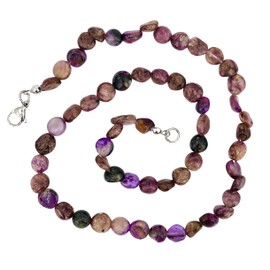 Taddart Minerals - Purple Nugget Necklace Made from Natural Gemstone Charoite with 45 cm Length - Handmade, Gemstone
