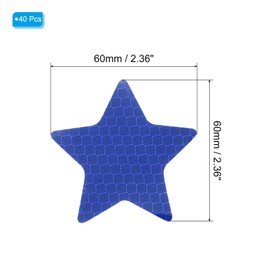 PATIKIL Reflective Stickers, 40 Pack 2.36 x 2.36 Inch Waterproof Adhesive High Visibility Night Caution Warning Star Shape Safety Tape Reflector for Trucks Trailers Cars, Blue