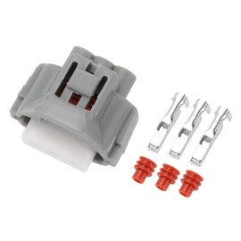 A ABSOPRO 3 Pin Turn Signal Light Connector Plug No.9098011020 2mm Series Female Wire Terminal for Toyota Tacoma 1997-2019 Plastic Tin-Plated Copper Gray 1 Set