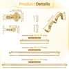 BHSRODS 1" Modern Gold Double Curtain Rod Glass Ends, 48