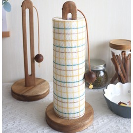 Kitchen Roll Holder Standing, Kitchen Roll Holder Wood Made of Acacia Wood, Kitchen Roll Holder for Standard and Size Rolls, Paper Roll Holder Standing for Kitchen and Dining Table Worktop