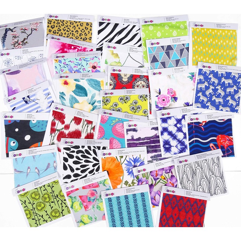Soimoi Fabric Swatches Samples Bundle, Includes 32 Different Natural &