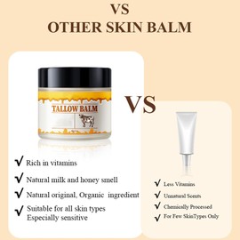 Hppsctink 60g Beef Tallow Creme, Beef Tallow Skincare, Rindfleisch Feuchtigkeitscreme, Feuchtigkeitsspendend & tiefgehend, Erhält die Elastizität der Haut, Feuchtigkeitscreme,cream