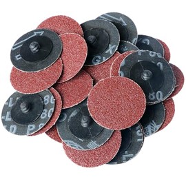 Hiqalty 100Pcs 2" inch Sanding Disc Roll Lock R-Type Sandpaper Quick Change Disc Grinding Pad Abrasive Disc (80)