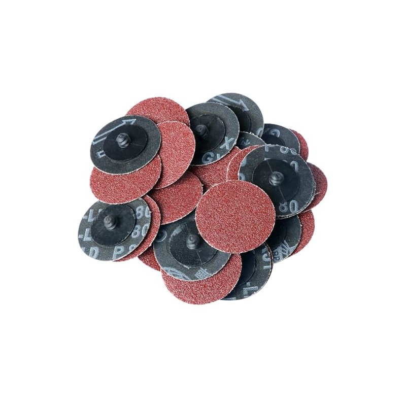 Hiqalty 100Pcs 2" inch Sanding Disc Roll Lock R-Type Sandpaper
