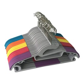 Jeronic P3500M 30 Pack Light-Weight Non-Slip Durable Clothes Plastic Hangers Perfect for Pants, Dress, Jacket, Underwear and Shirt, 5 Mixed 01, 5 Mixed Color 01