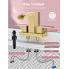 Cobbe Waterfall Bathroom Faucets 3 Hole, Brushed Gold Bathroom Sink