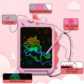 2024 Toddler Toys for 2 3 4 5 6 7 8 Year Old Boys Girls Gifts, 10 Inch LCD Kids Writing Tablet Toys Doodle Board, Unicorn Toys Drawing Pad for Kids 3 4 5 Year Old Boy Girl Birthday Gifts(Pink+Blue)