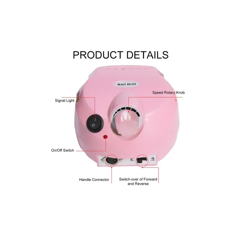 Amoladora De Uñas Profesional 35000 Rpm Color Rosa Pálido