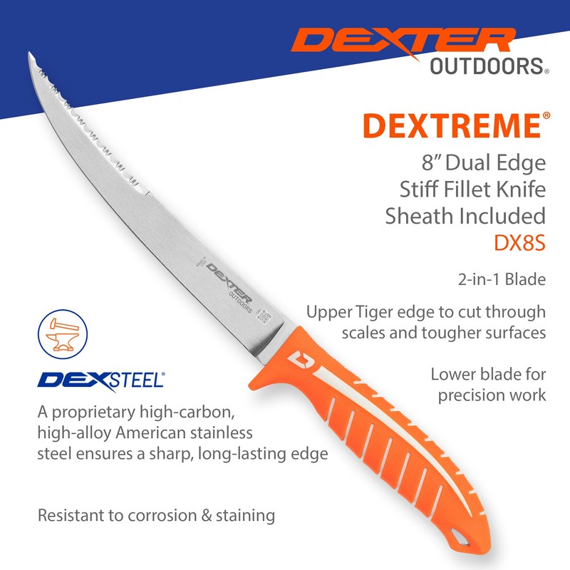 Dexter Outdoors Dextreme Dual Edge 8" Stiff Fillet Knife |
